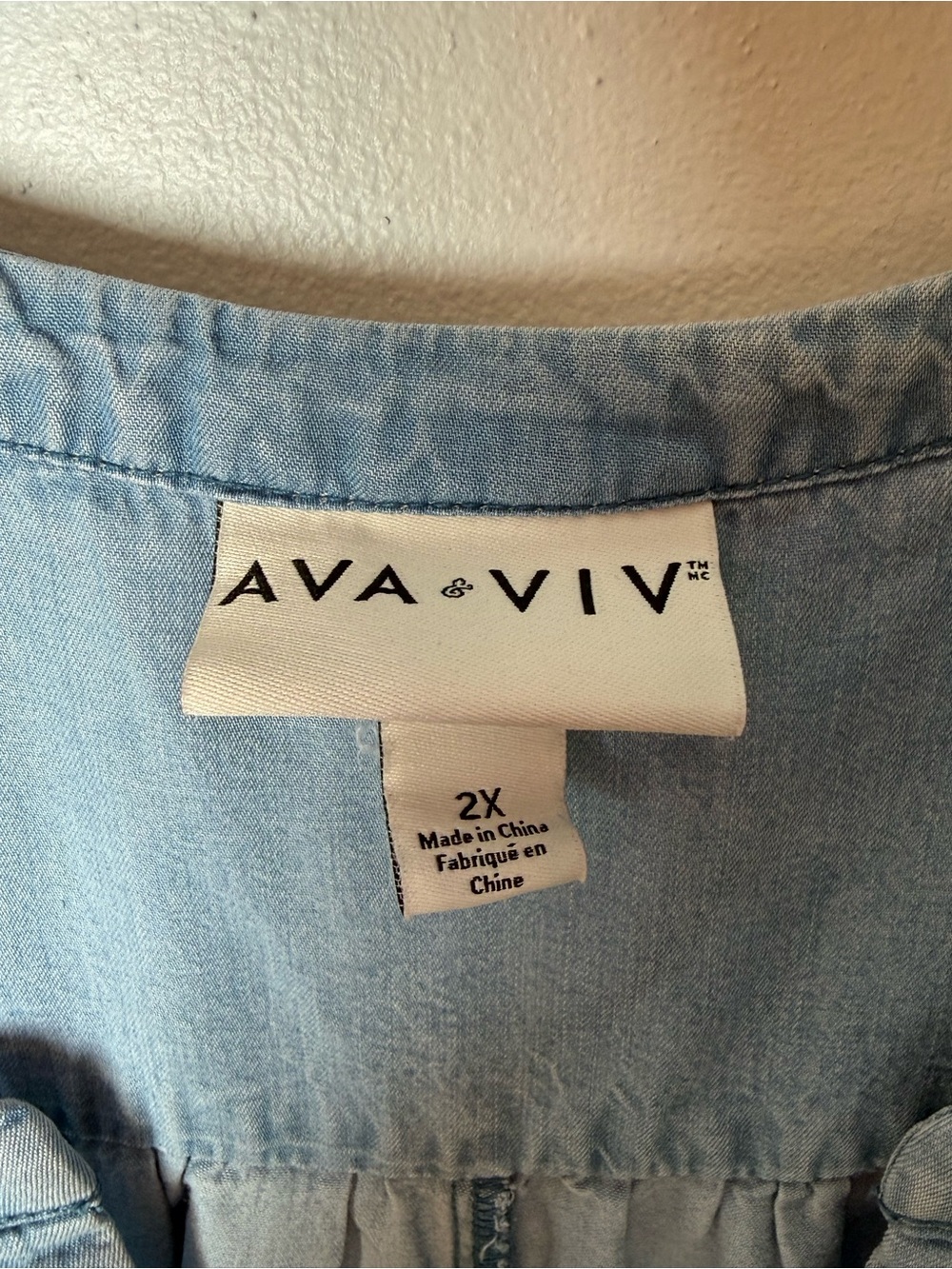Ava & Viv Light Blue Chambray Mini Dress - Picture 5 of 5